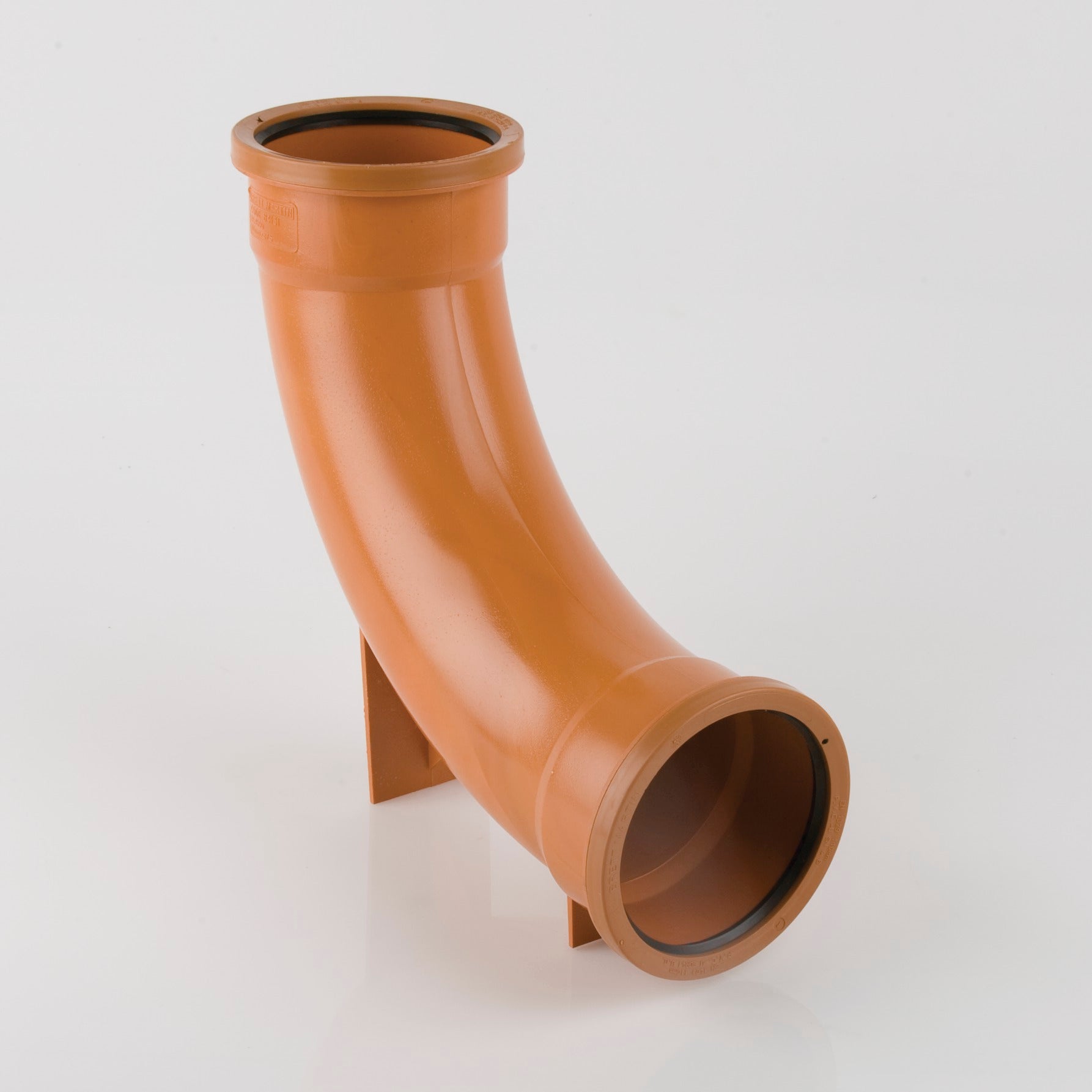 87.5 Degrees 110mm Double Socket Rest Pipe Bend (Long Radius | Terracotta Orange)