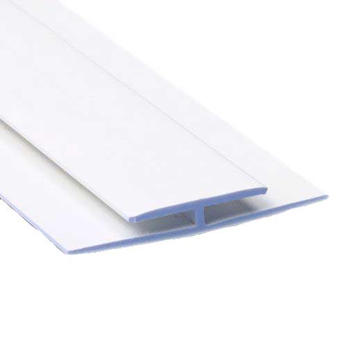 'H' Section Division Bar (2.44m | White) - Horizon Plastics Online