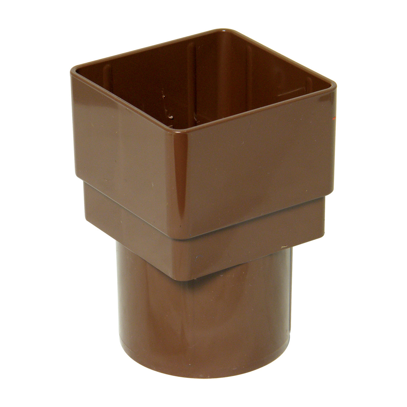 Square to Round Downpipe Adaptor (Leather Brown)