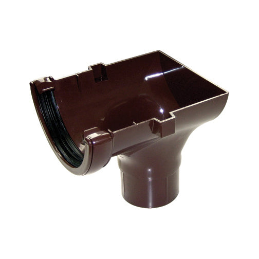 Half Round Stopend Outlet (Leather Brown)