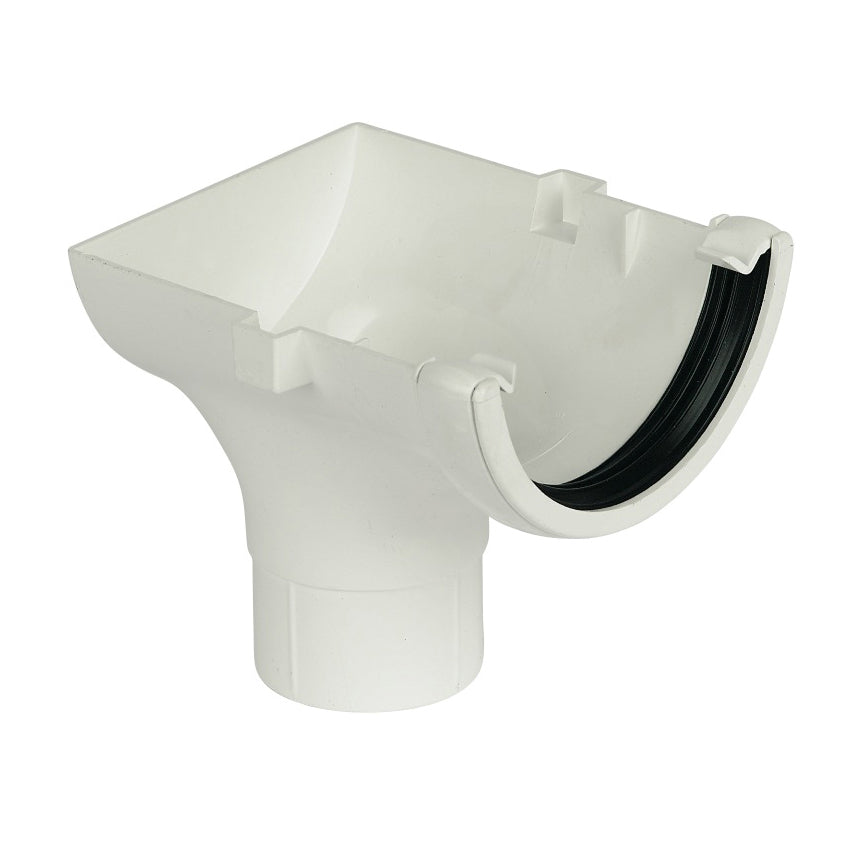 Half Round Stopend Outlet (White)