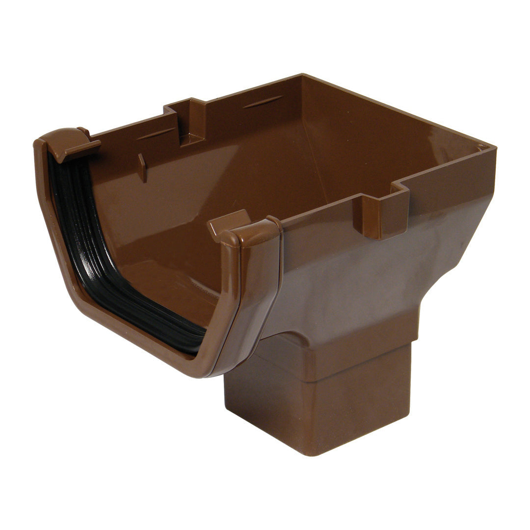 Square Stopend Outlet (Leather Brown)